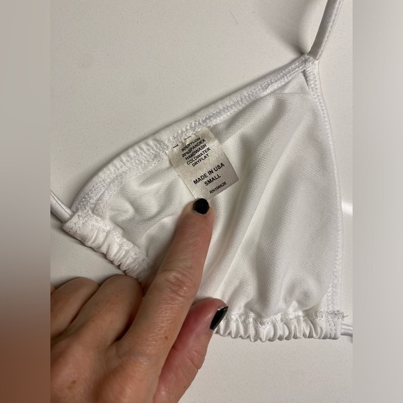 White triangle bikini top adjustable size small NWT - Picture 7 of 7